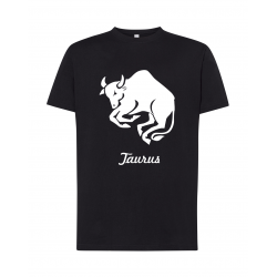 koszulka męska czarna znaki zodiaku byk ssm023